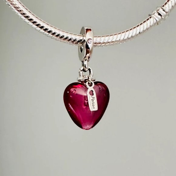 Pandora Love Potion Murano Glass Heart Dangle Charm - Picture 1 of 5
